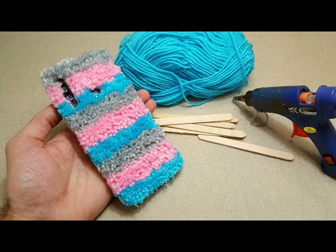 WOOL PLUSH PHONE CASE – DIY MOBILE COVER DECOR - Easy and Cheap