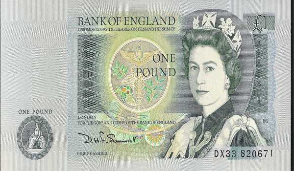 One Pound Note –  from 1984