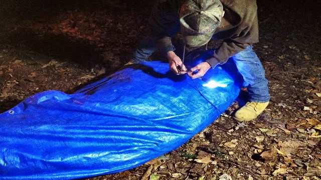 Rick Dyer Blue Tarp Bigfoot