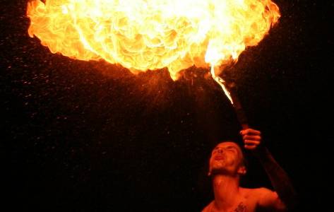 Michigan's Fire Breathing Man