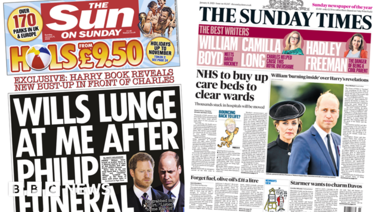 The Papers: 'Harry's Diana funeral guilt' and 'NHS pay boost'